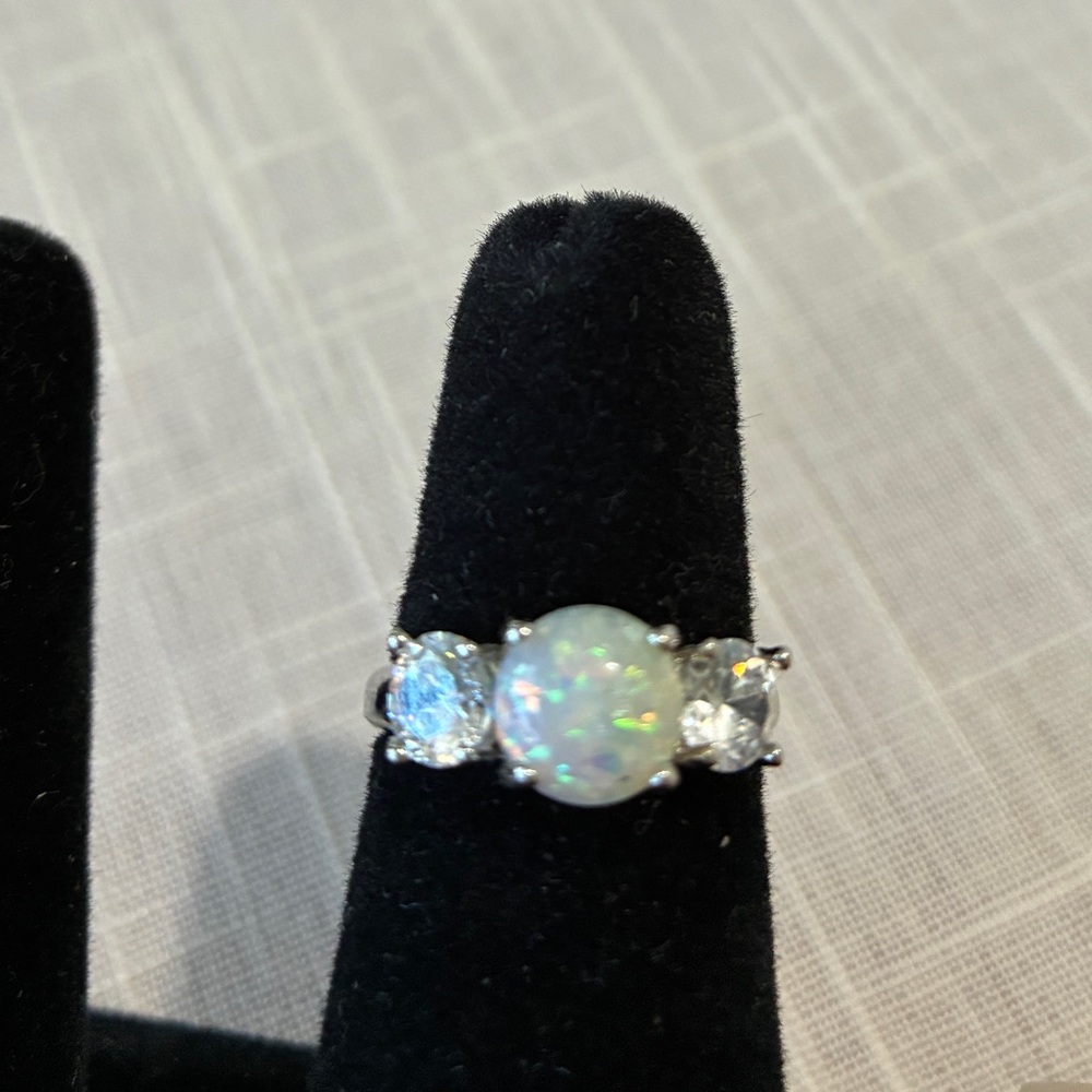 Opal Sterling silver CZ Ring - Picture 6 of 6